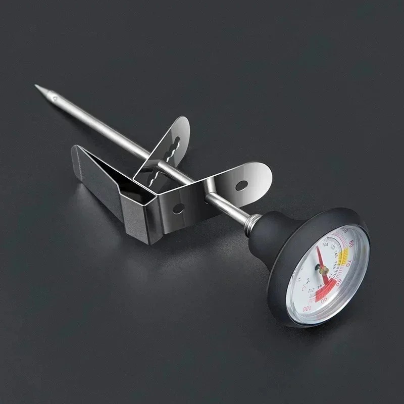 Instant Read Thermometer - เทอร์โมมิเตอร์วัดอุณหภูมิแบบอ่านค่าได้ทันที พร้อมหัววัดสแตนเลส สำหรับทำฟองนมและกาแฟ ใช้สำหรับบาริสต้า