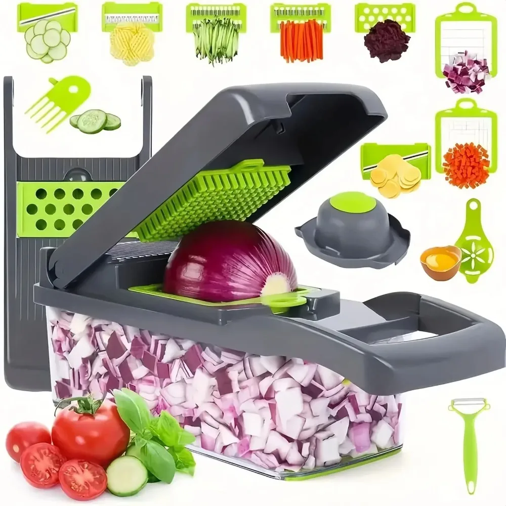Kitchen Gadgets Luxury - มัลติฟังก์ชั่นผัก Chopper จับตะแกรงอาหาร Chopper เครื่องตัดผัก Dicer