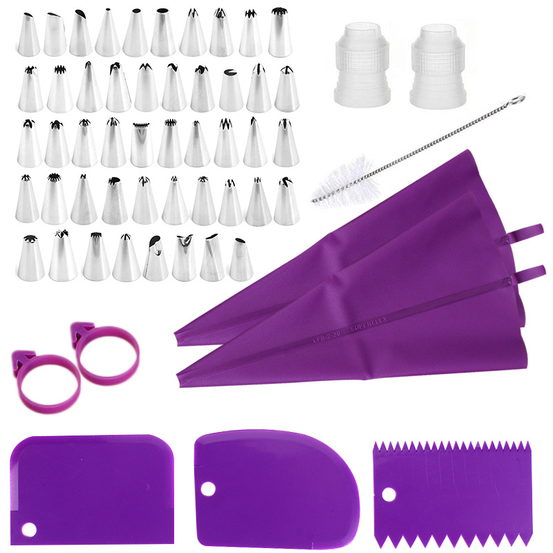 Kitchen Gadgets Set - ชุดหัวบีบเค้กสแตนเลสพร้อมถุงบีบ อุปกรณ์ทำขนมและอุปกรณ์ตกแต่งขนมสำหรับอุปกรณ์เบเกอรี่