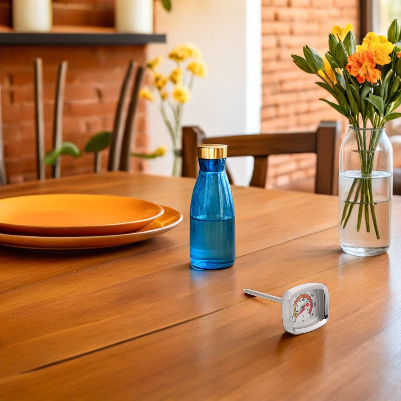 Instant Read Thermometer - เกจวัดอุณหภูมิเตาย่างบาร์บีคิว สแตนเลส ขนาด 3x1.4 นิ้ว เกลียว