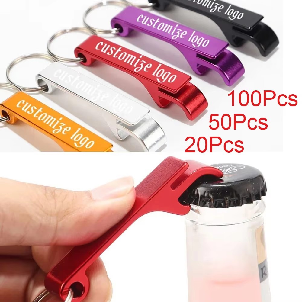 Electric Can Opener - พวงกุญแจเปิดขวดเบียร์ Adea100 ชิ้น พวงกุญแจพกพาสะดวก สกรีนโลโก้ ของขวัญส่วนตัว