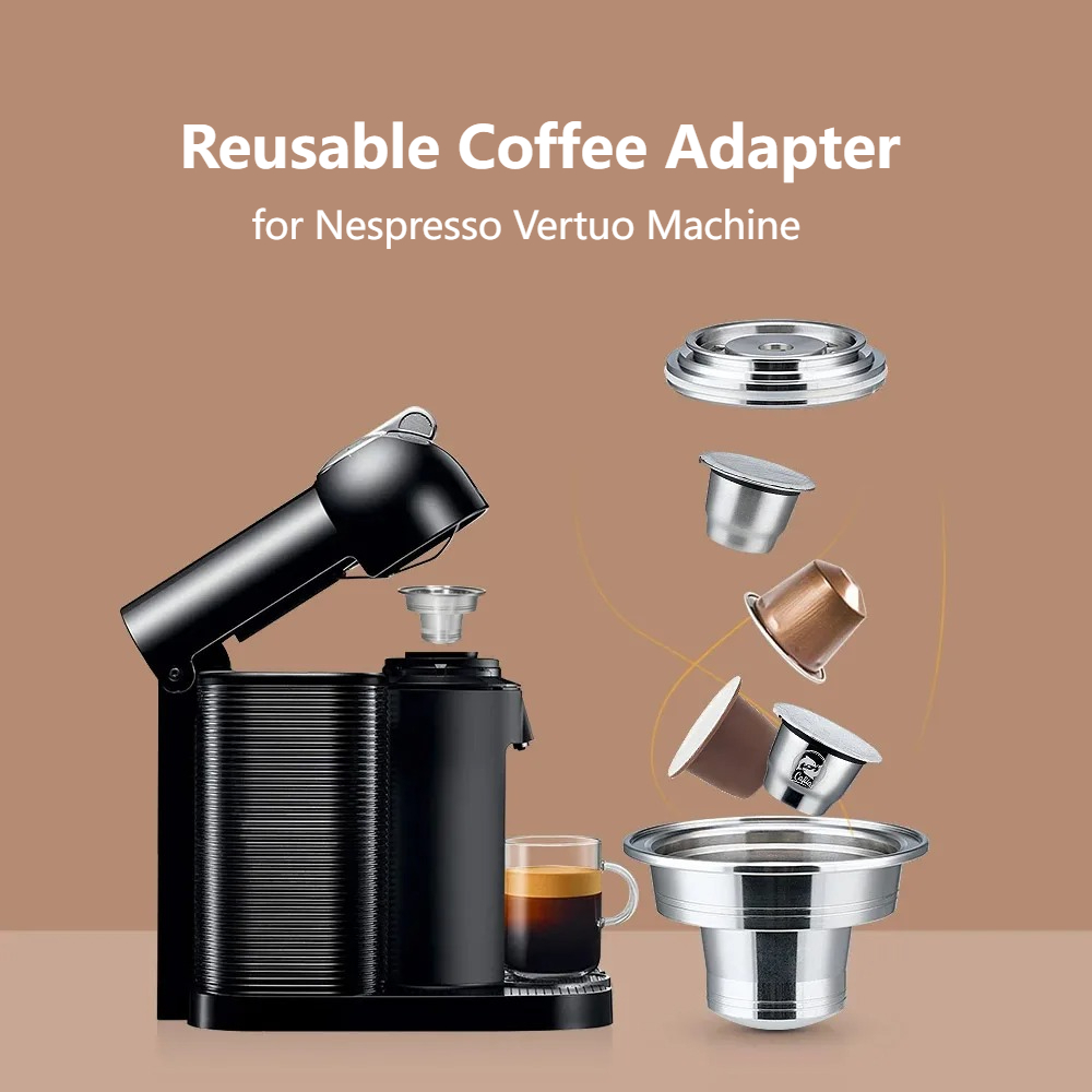 Delonghi Espresso Magnifica - ตัวแปลงแคปซูลกรองกาแฟแบบใช้ซ้ำได้สำหรับเครื่อง Nespresso Vertuoline, DELONGHI Vertuo Next,