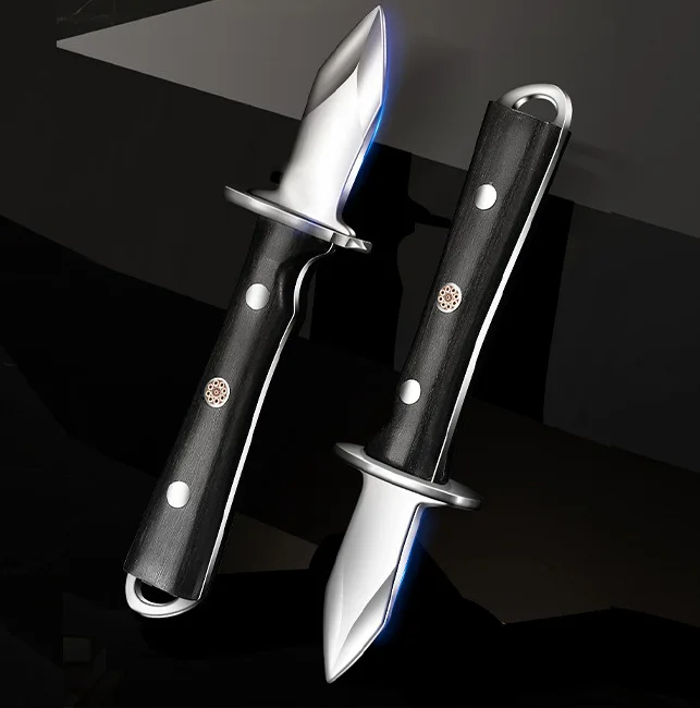Kitchen Gadgets Luxury - อุปกรณ์เครื่องมือทำครัวหอยนางรมสแตนเลสไม้สีดำอุปกรณ์เสริมน้ำหนักเบาหรูหราแกดเจ็ตที่เปิดเปลือกหนา