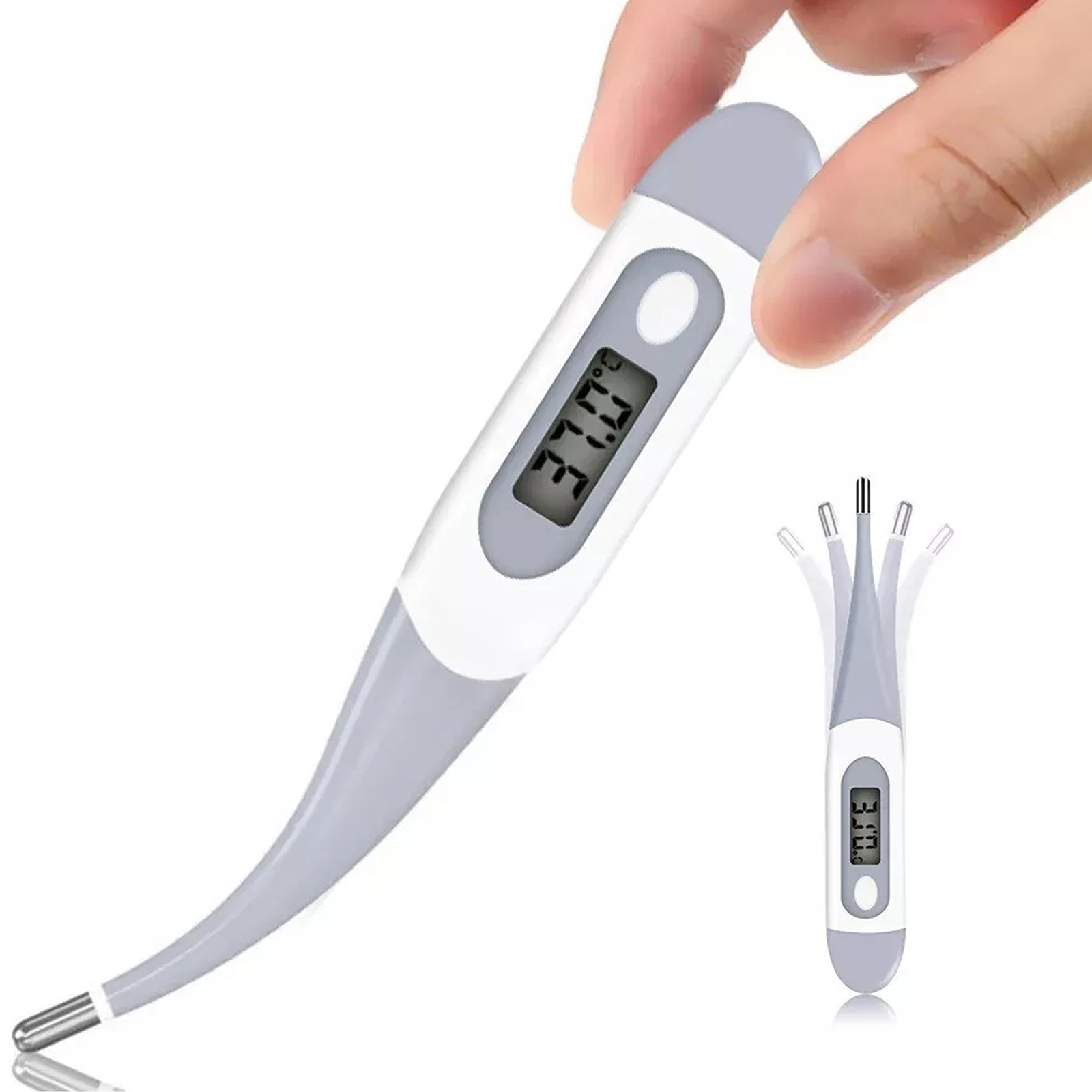 Instant Read Thermometer - เทอร์โมมิเตอร์สําหรับผู้ใหญ่, เครื่องวัดอุณหภูมิในช่องปากแบบดิจิตอลหัวนุ่มสําหรับไข้, เทอร์โมมิเตอร์ Basal พร้อมการอ่านอย่างรวดเร็ว 15
