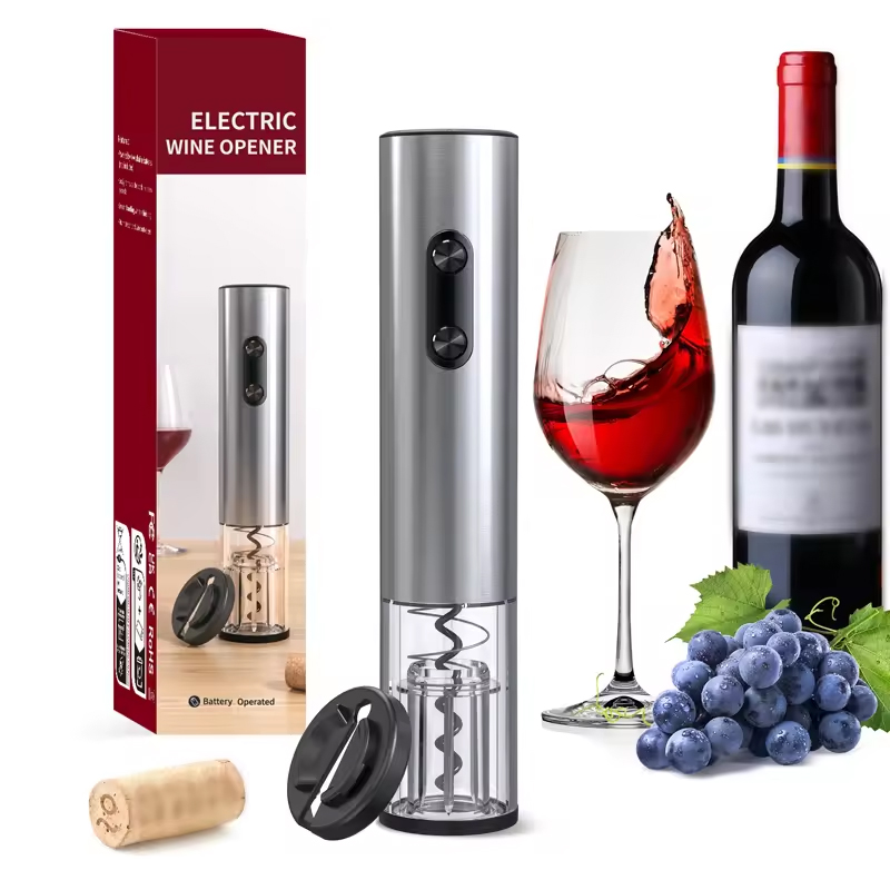 Electric Can Opener - ที่เปิดขวดไวน์ไฟฟ้า 1/4 ชิ้น ที่เปิดขวดไวน์อัตโนมัติ ที่เปิดขวดไวน์แดง อุปกรณ์เปิดไวน์