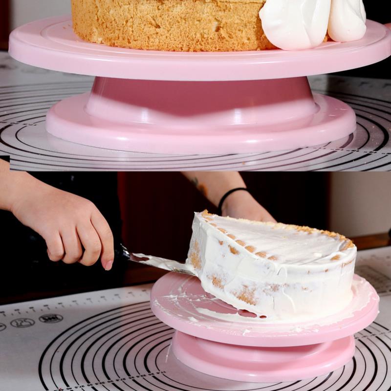 Cake Decorating Turntable - แท่นหมุนเค้กกันลื่น 1 ชิ้น สำหรับตกแต่งเค้ก อบขนม DIY