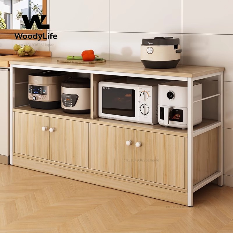 Kitchen Gadgets Cabinet - ชั้นวางของในครัว ตู้เก็บไมโครเวฟแบบติดผนัง ตู้เก็บของอเนกประสงค์ ตู้ข้างเตียง