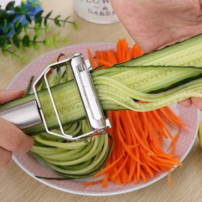Kitchen Gadgets Luxury - มัลติฟังก์ชั่สแตนเลสสตีลครัว Peeler ผลไม้ผักมันฝรั่งแครอทแตงกวาเครื่องขูด Julienne ทนทานเครื่องตัดผัก