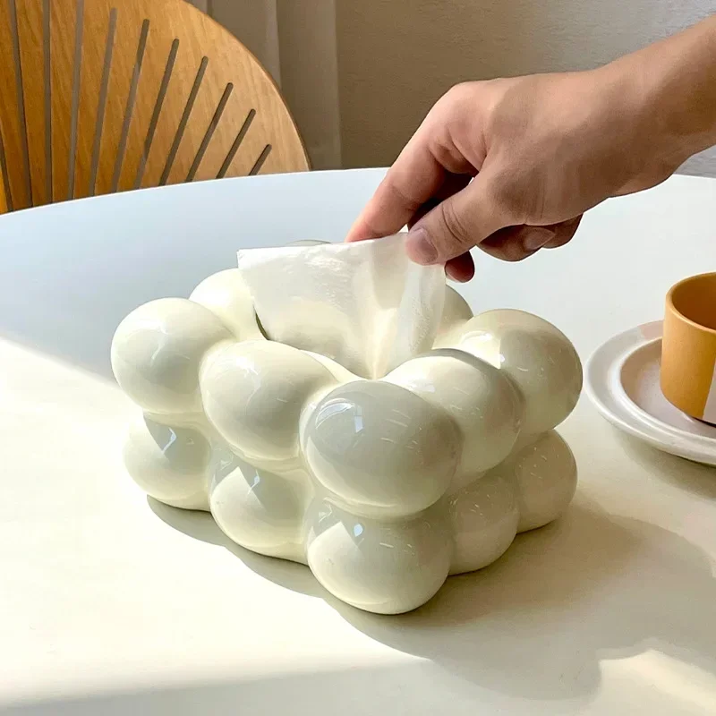 Kitchen Gadgets Luxury - กล่องใส่กระดาษทิชชูเซรามิกสไตล์หรูหรา เหมาะสำหรับห้องนอน ห้องนั่งเล่น และรถยนต์ ตกแต่งบ้าน อุปกรณ์ครัว