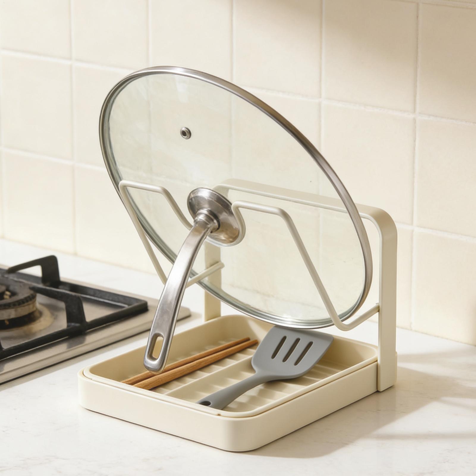 Kitchen Gadgets Under 100 - ที่วางฝาหม้อกันลื่น ชั้นวางเก็บของในครัว สำหรับฝาหม้อ กระทะ ทัพพี ตะหลิว