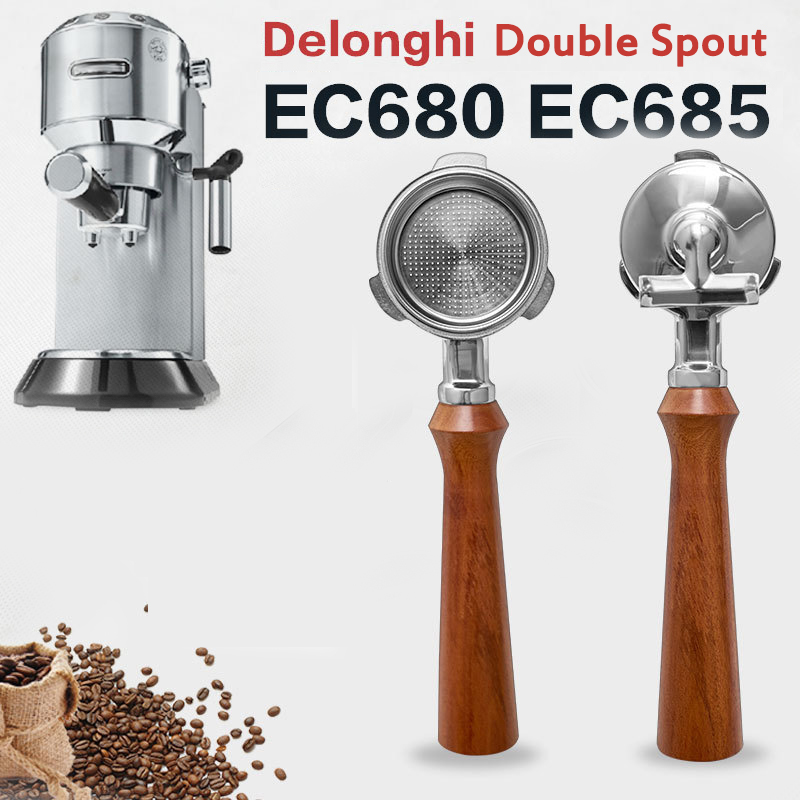 Delonghi Espresso Magnifica - ช่องจ่ายกาแฟ51มม. สองช่องพร้อมตะกร้า2ใบสำหรับเครื่องชงกาแฟ ECO685 ECO680 Delonghi