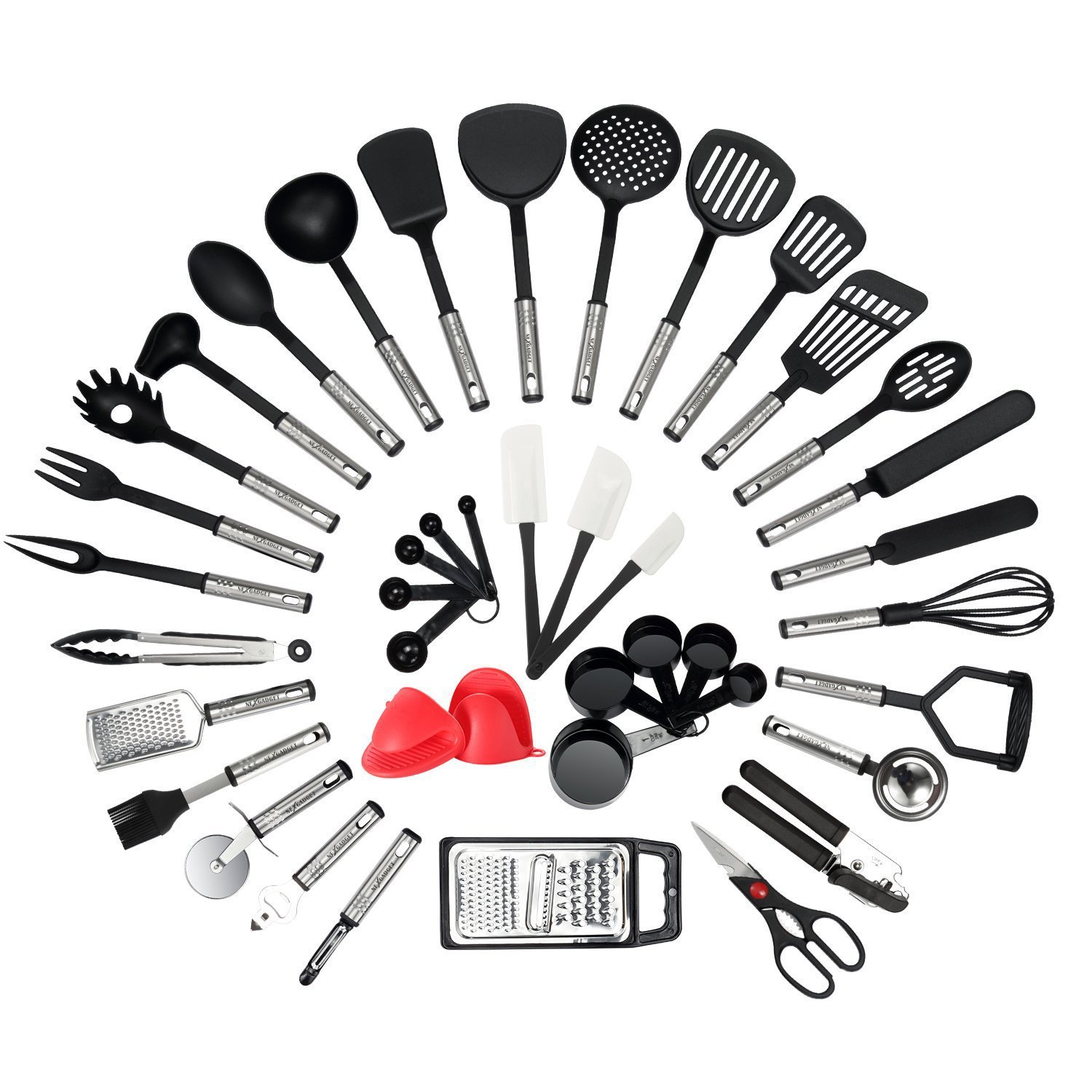 Kitchen Gadgets Set - ลดราคาพิเศษ ชุดอุปกรณ์ครัว/เครื่องมือทำอาหาร/อุปกรณ์เสริม/เครื่องครัว 42 ชิ้น ทำจากไนลอนกันติด ทนความร้อน