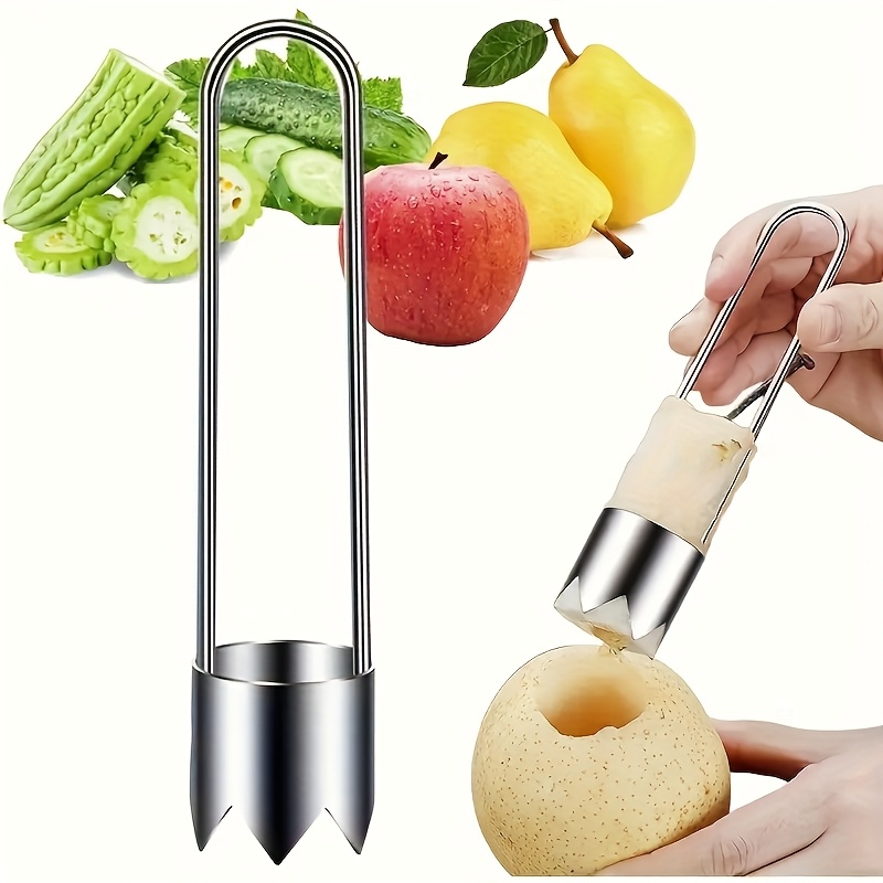 Kitchen Gadgets Vegetable Cutter - เครื่องมือเอาแกนผลไม้และผักสแตนเลส อุปกรณ์กำจัดเมล็ดพริกหยวก เครื่องมือคว้านแกนแอปเปิลและลูกแพร์ อุปกรณ์ครัว