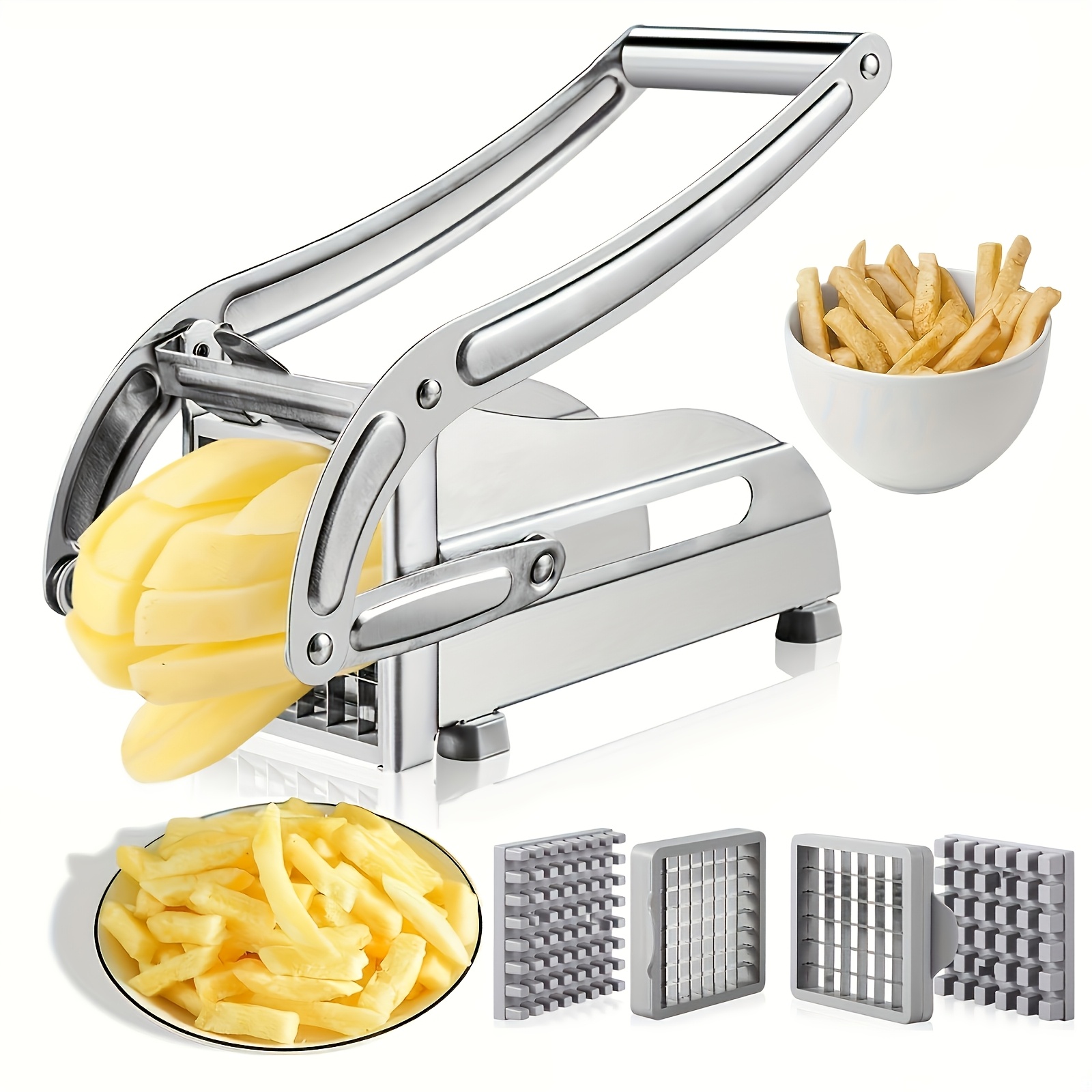 Kitchen Gadgets Vegetable Cutter - เครื่องหั่นผัก, เครื่องหั่นมันฝรั่งทอด, เครื่องหั่นผลไม้สแตนเลส, เครื่องสับมันฝรั่งทอด, เครื่องหั่นมันฝรั่ง, เครื่องสับผัก,