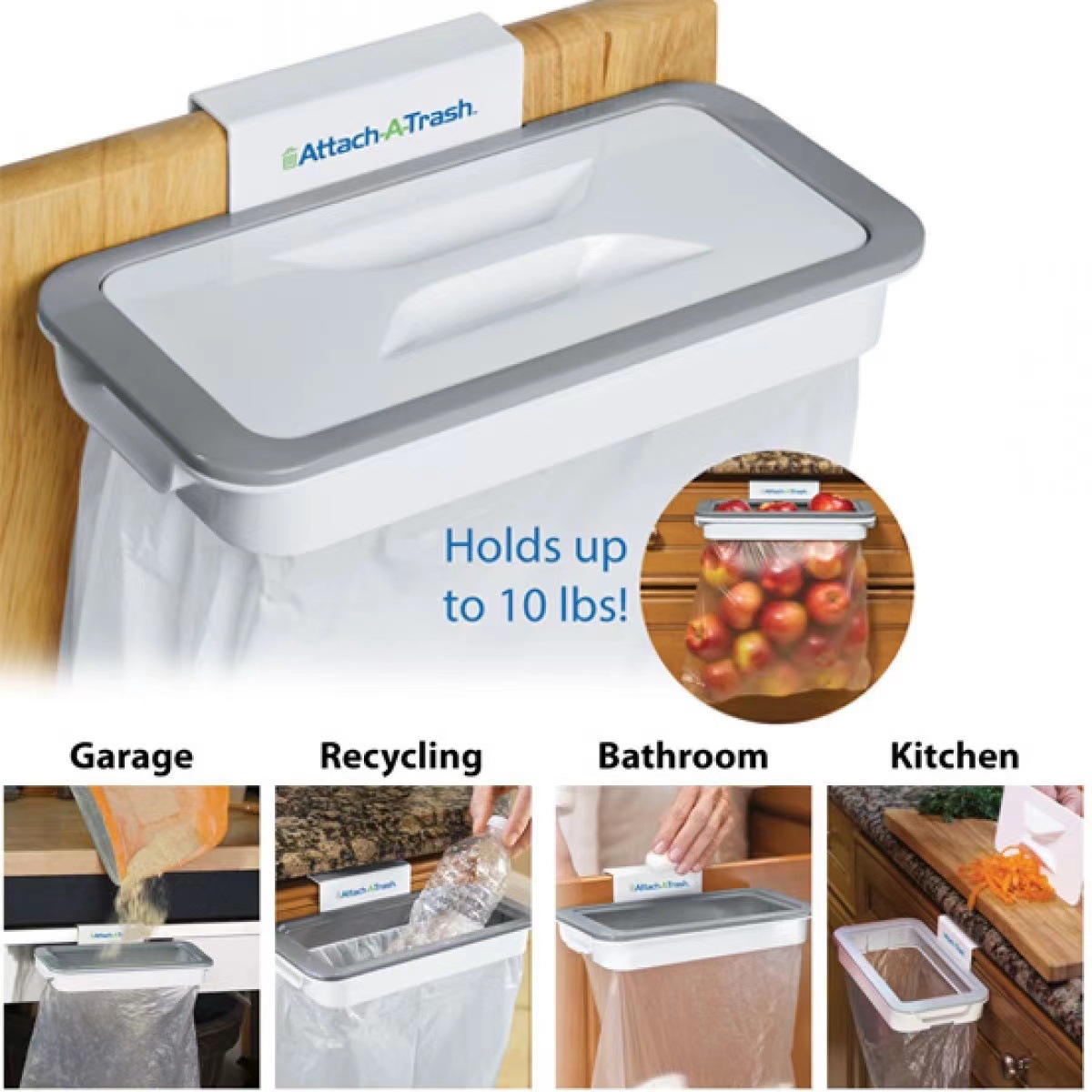 Kitchen Gadgets Cabinet - ที่หนีบถุงขยะเหนือตู้ ที่แขวนถุงขยะในครัวแบบแขวน ไม่ต้องเจาะ ประหยัดพื้นที่ อุปกรณ์จัดเก็บ