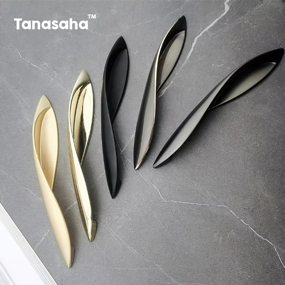 Kitchen Gadgets Cabinet - สําหรับเฟอร์นิเจอร์ห้องครัวมือจับประตูลูกบิดสําหรับตู้และลิ้นชักโลหะสังกะสีอัลลอยด์สีดําภายในบ้านลิ้นชักดึง