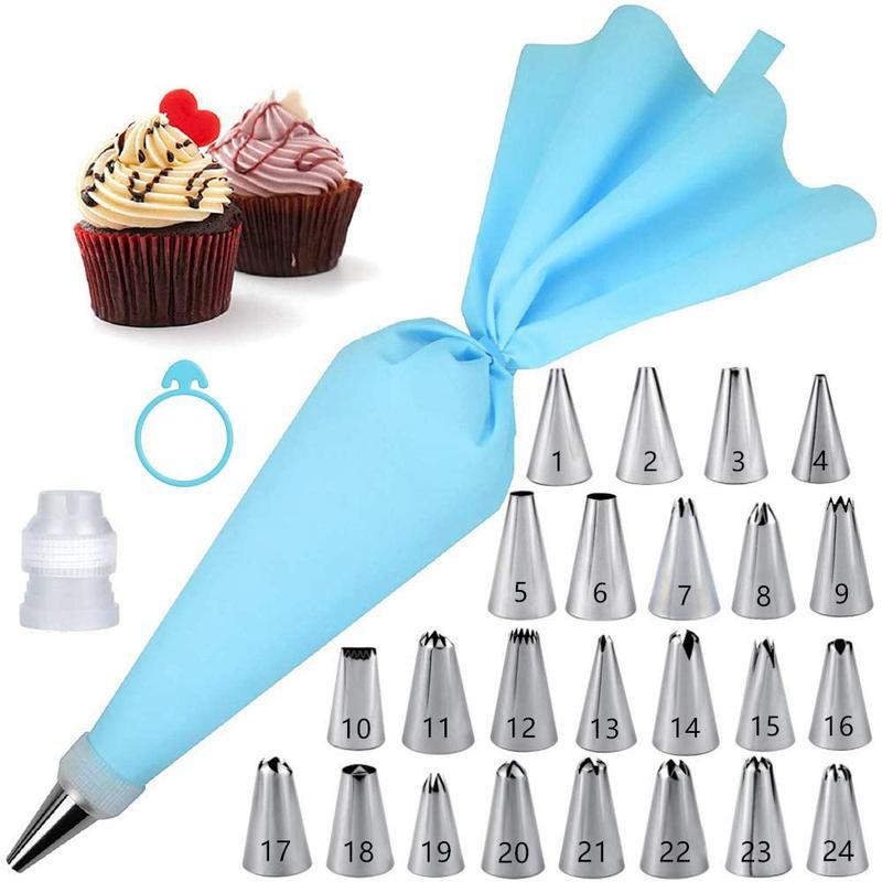 Kitchen Gadgets Set - หัวฉีดตกแต่งเค้ก อุปกรณ์ทำขนม อุปกรณ์ครัว ถุงบีบครีม และชุดอุปกรณ์ทำเบเกอรี่ ชุดซ็อกเก็ตสแตนเลส