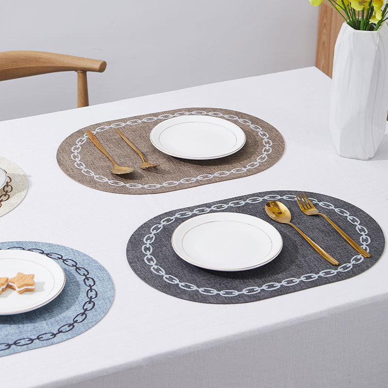 รูปไข่ตาราง Placemat หนัง Faux - Kitchen Gadgets Luxury บทวิจารณ์และราคา