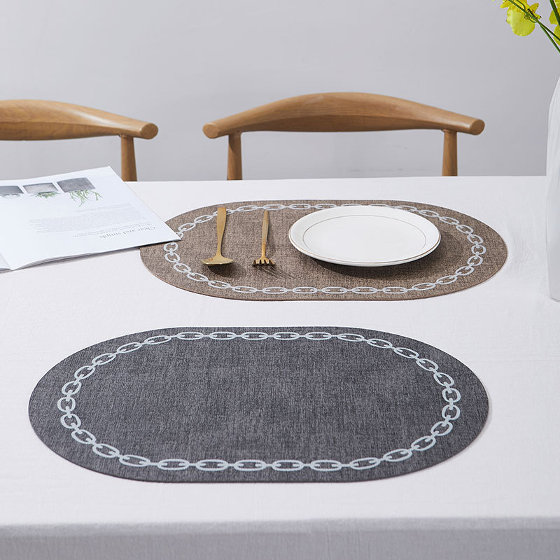 รูปไข่ตาราง Placemat หนัง Faux - Kitchen Gadgets Luxury บทวิจารณ์และราคา