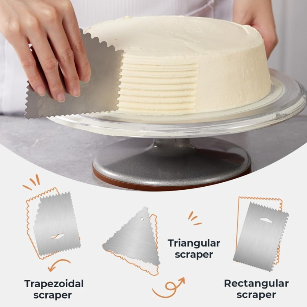 ชุดจานหมุนอลูมิเนียมสำหรับทำเค - Cake Decorating Turntable บทวิจารณ์และราคา