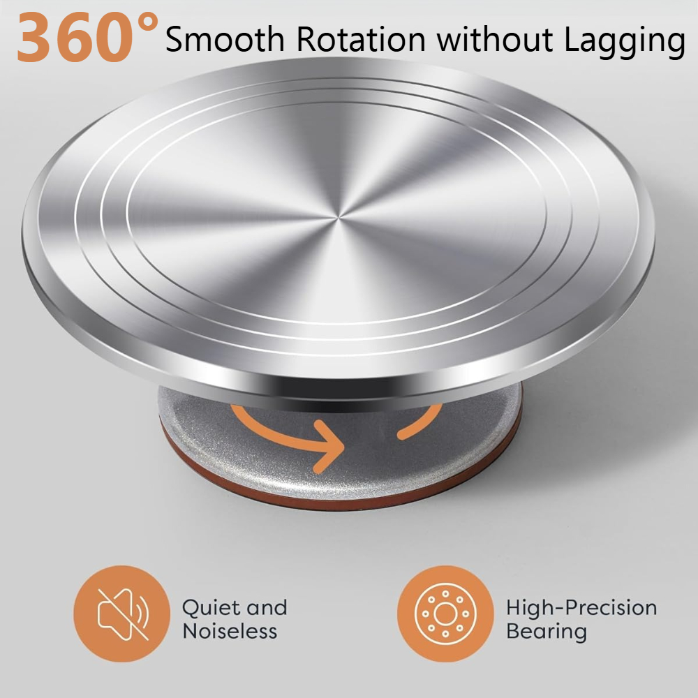 ชุดจานหมุนอลูมิเนียมสำหรับทำเค - Cake Decorating Turntable บทวิจารณ์และราคา