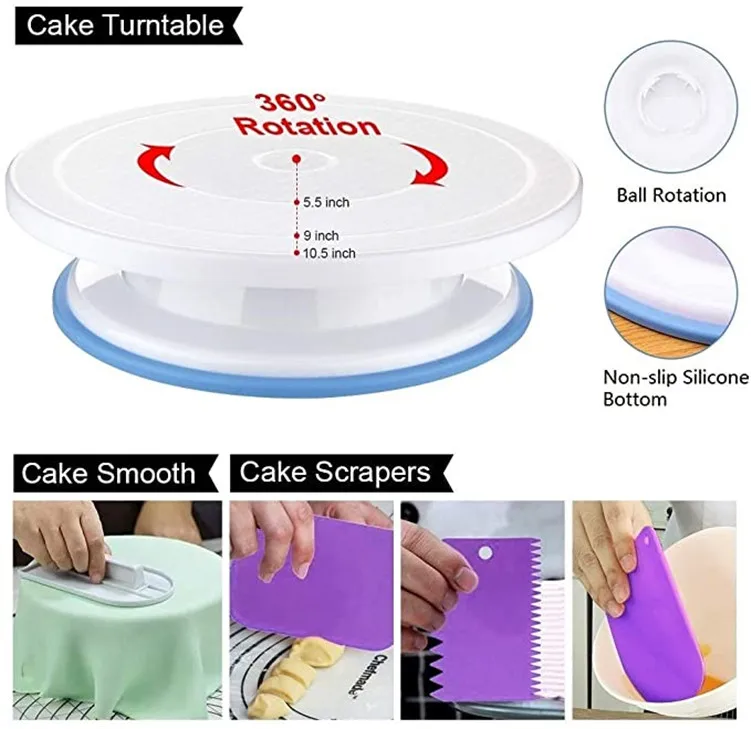 ชุดอุปกรณ์ทำขนม 407 ชิ้น ขายดี - Cake Decorating Turntable บทวิจารณ์และราคา