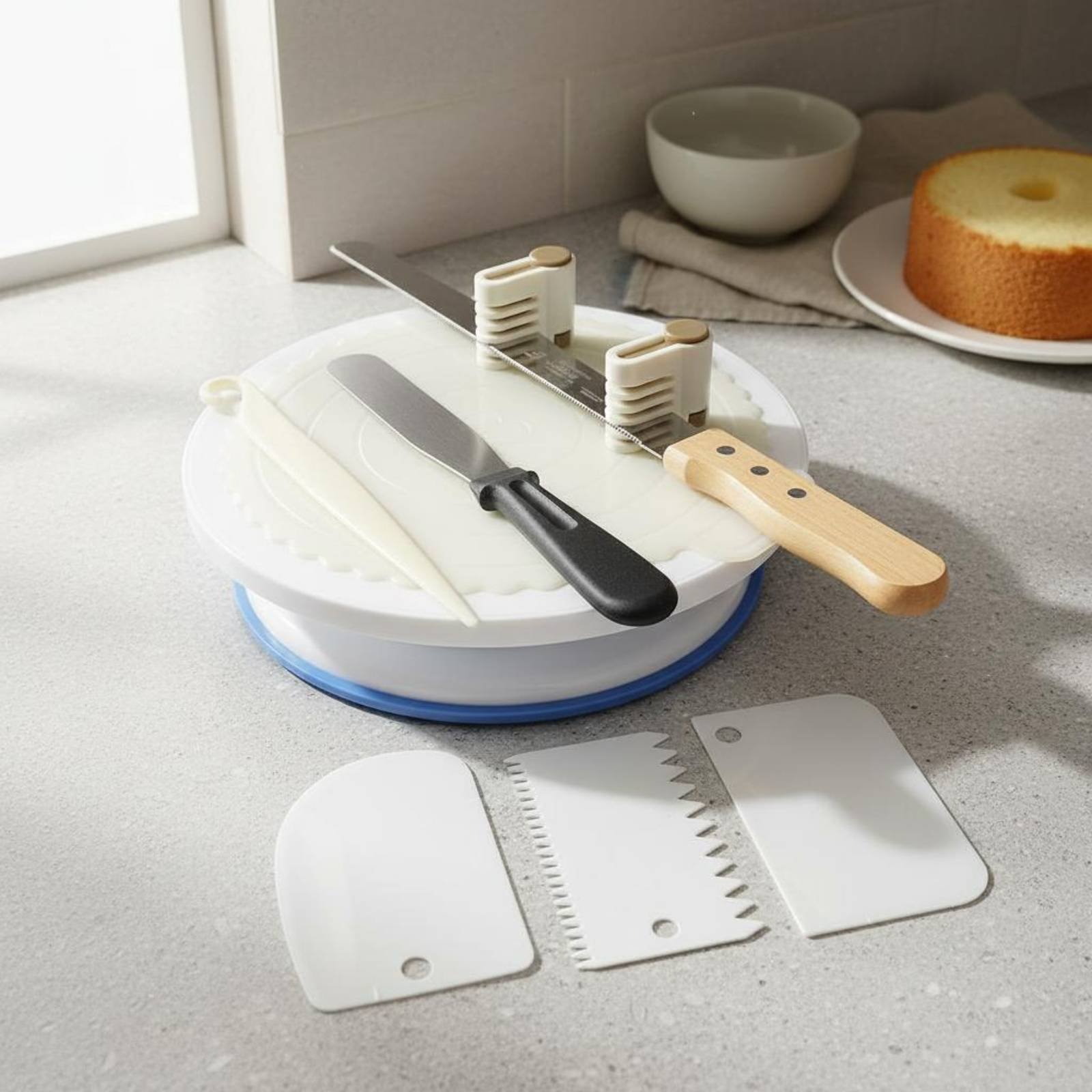 ชุดจานหมุนเค้กและอุปกรณ์ตกแต่ง - Cake Decorating Turntable บทวิจารณ์และราคา
