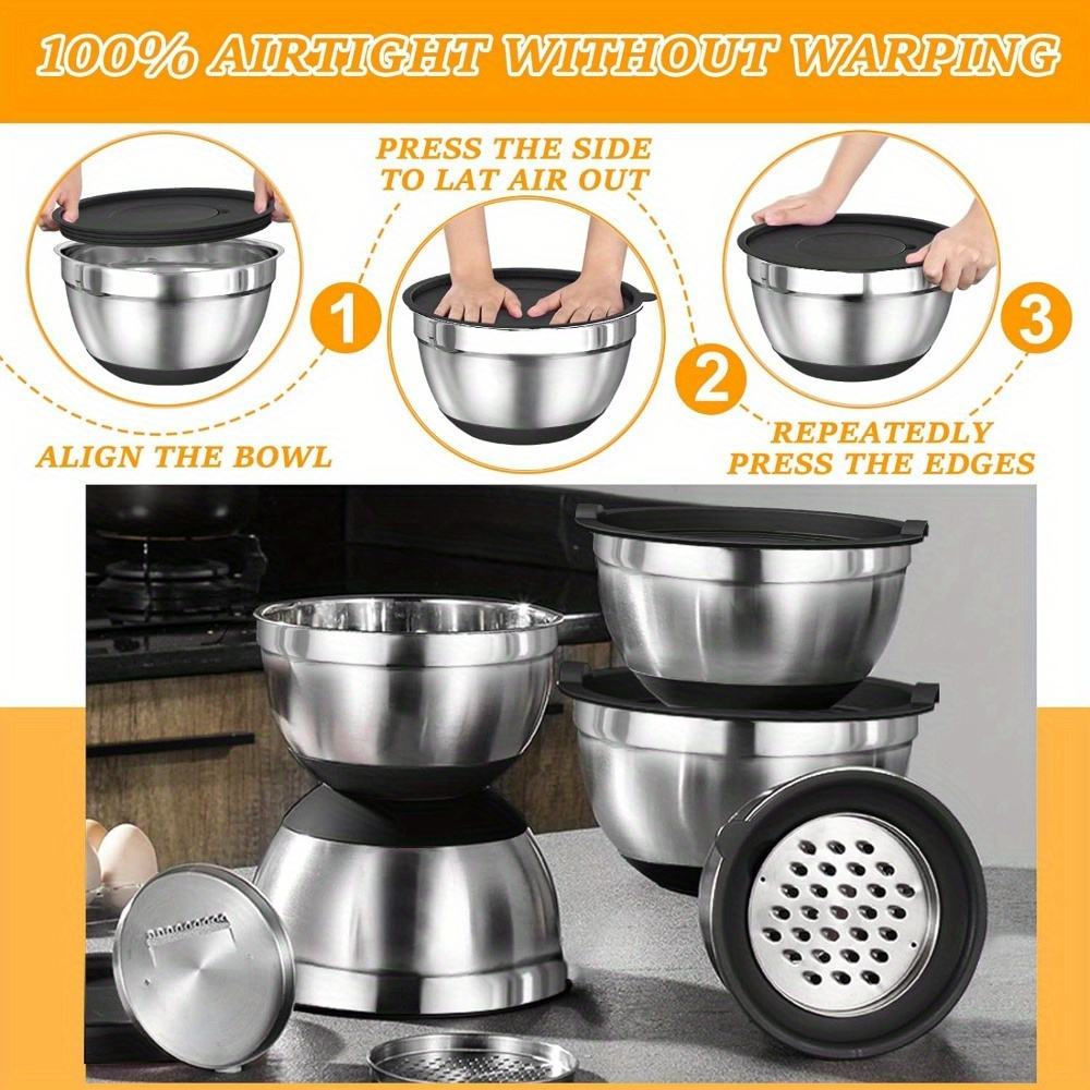 17 ชิ้น, ชุดชามผสมสแตนเลสชามผส - Kitchen Gadgets Set บทวิจารณ์และราคา