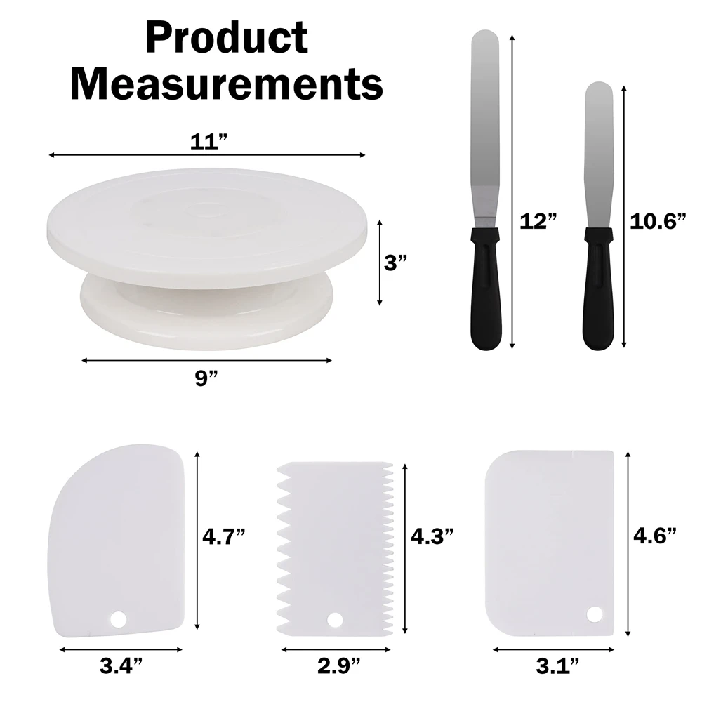 ชุดตกแต่งเค้ก 6 ชิ้น พร้อมแท่น - Cake Decorating Turntable บทวิจารณ์และราคา