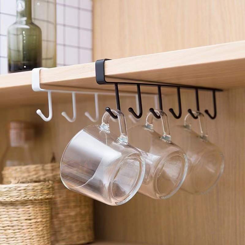 ตะขอแขวนแก้วใต้ตู้แบบไม่ต้องเจ - Kitchen Gadgets Cabinet บทวิจารณ์และราคา