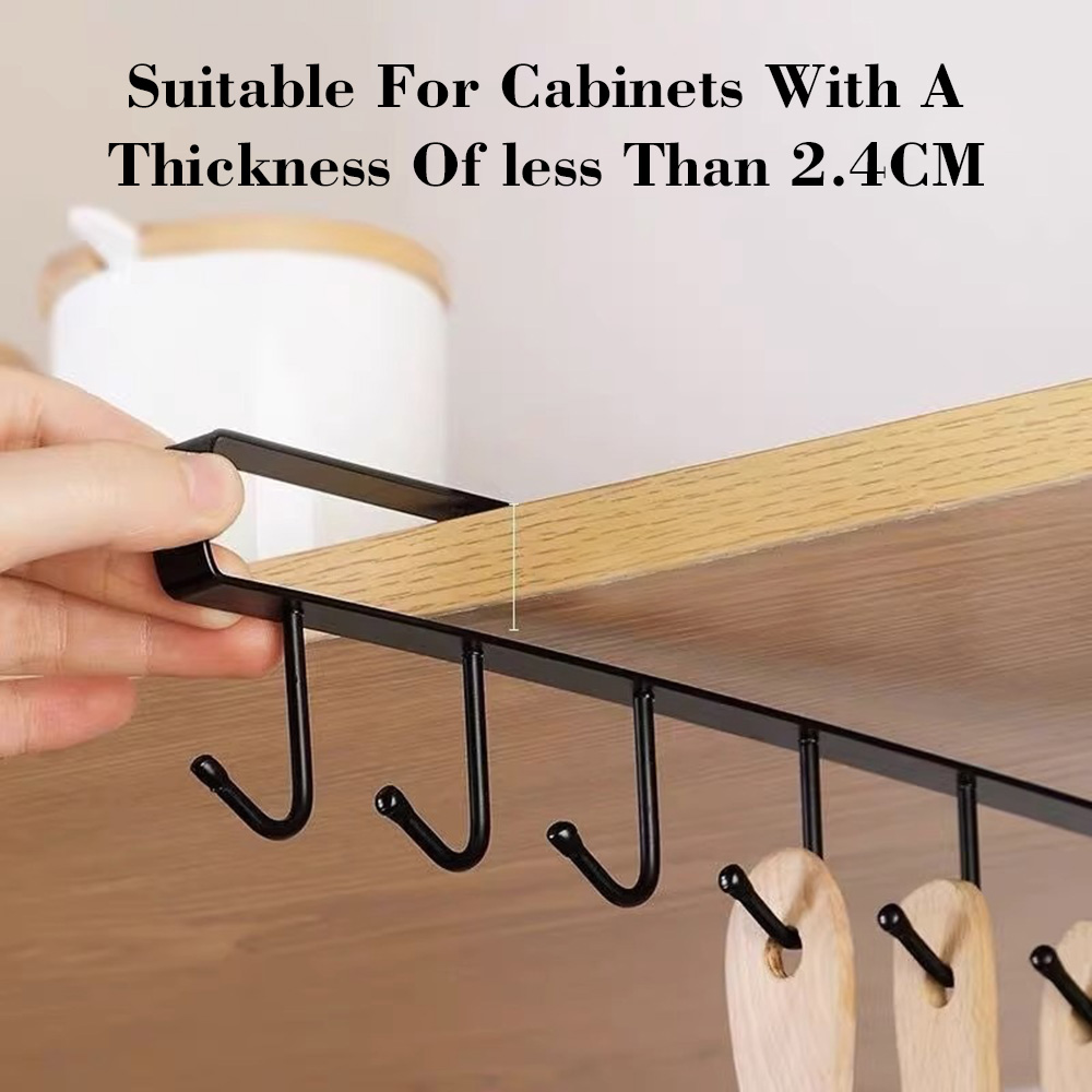ตะขอแขวนแก้วใต้ตู้แบบไม่ต้องเจ - Kitchen Gadgets Cabinet บทวิจารณ์และราคา