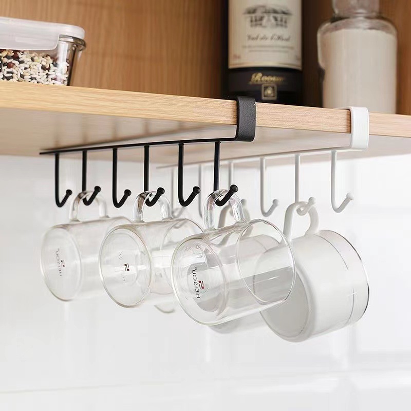 ตะขอแขวนแก้วใต้ตู้แบบไม่ต้องเจ - Kitchen Gadgets Cabinet บทวิจารณ์และราคา
