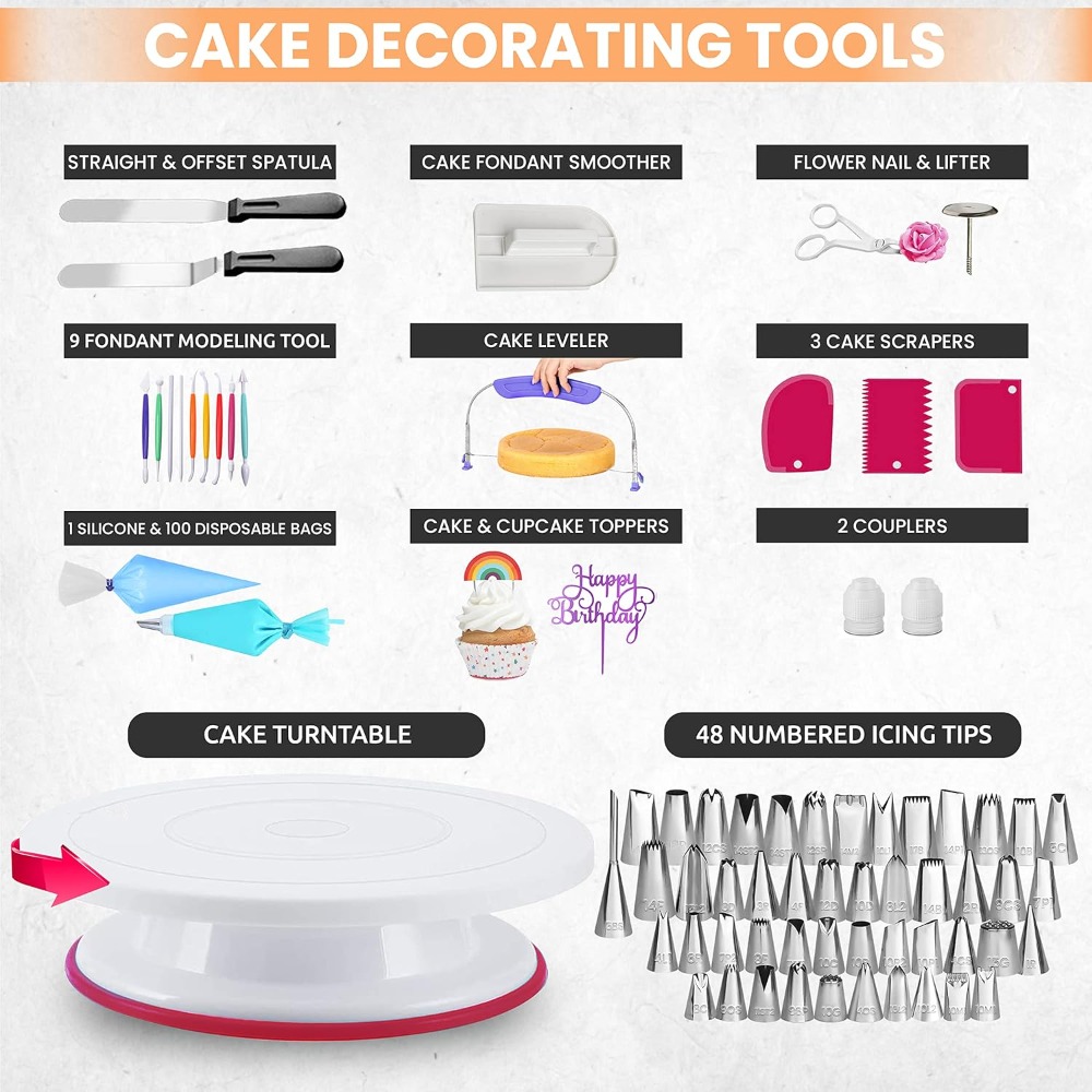 อุปกรณ์ตกแต่งเค้กชุดตกแต่งเค้ก - Cake Decorating Turntable บทวิจารณ์และราคา