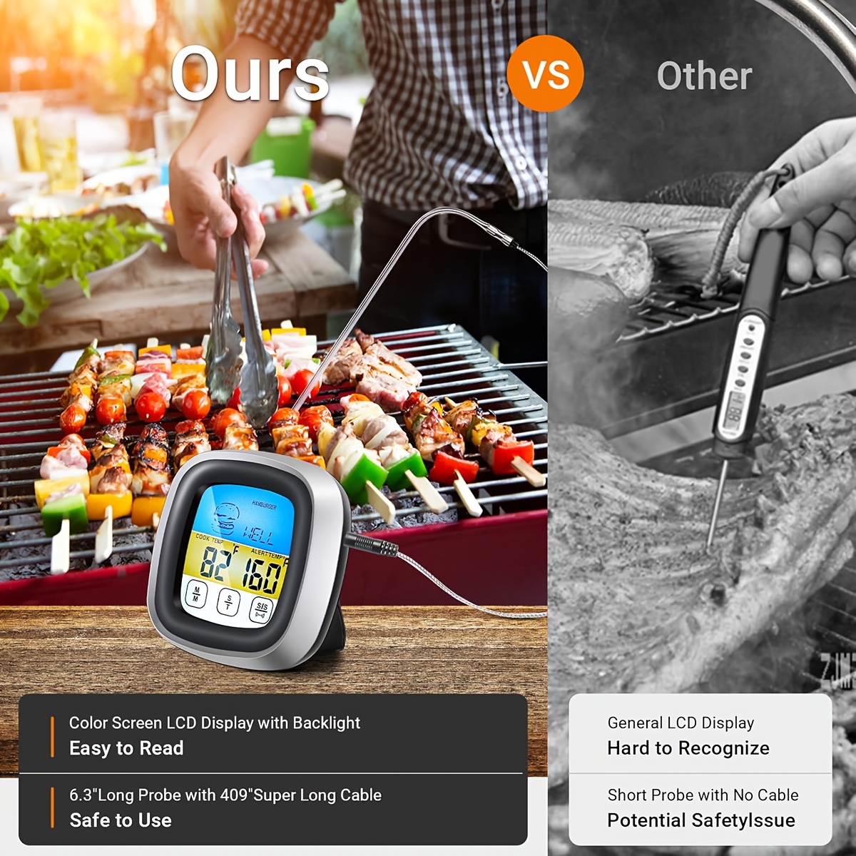 เทอร์โมมิเตอร์วัดอุณหภูมิเนื้อ - Instant Read Thermometer บทวิจารณ์และราคา