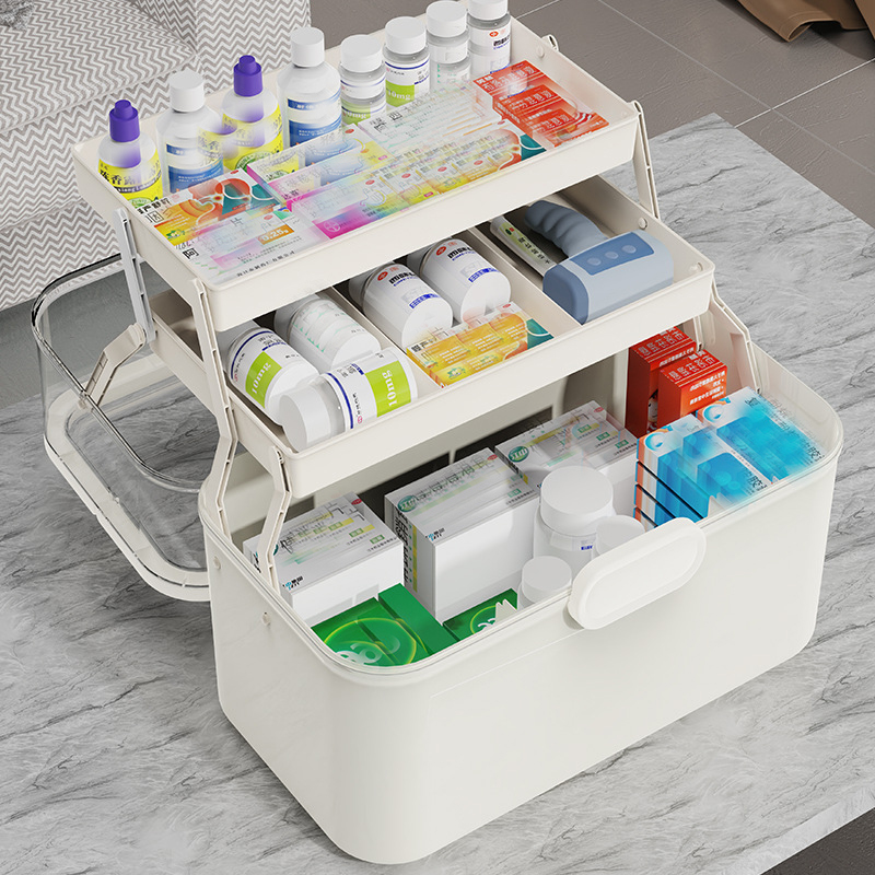 กล่องเก็บยาฝาใสความจุขนาดใหญ่/ - Kitchen Gadgets Cabinet บทวิจารณ์และราคา