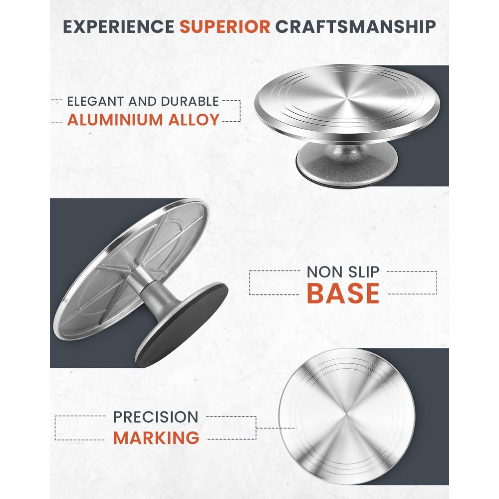 ฐานหมุนเค้กอัลลอยขนาด 12 นิ้ว  - Cake Decorating Turntable บทวิจารณ์และราคา